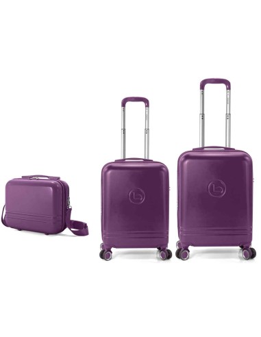TROLLEY JUEGO DE 2 ABS 4 RUEDAS DOBLES.EXTENSIBLE + NECESER BZ5877-60/50