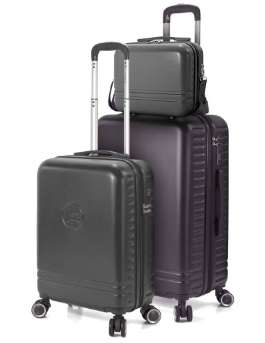 TROLLEY JUEGO DE 2 ABS 4 RUEDAS DOBLES.EXTENSIBLE + NECESER BZ5877-60/50